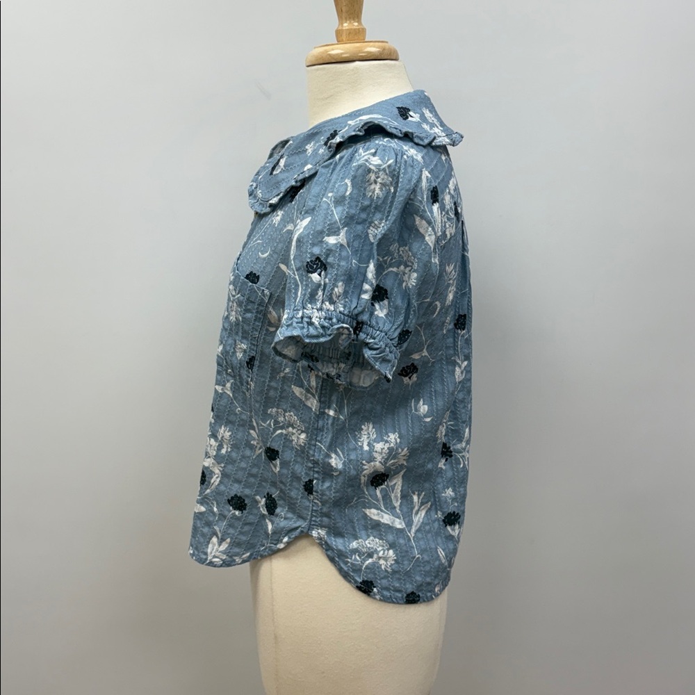 Pilcro Light Blue Floral Button-Down Shirt - Picture 7 of 12